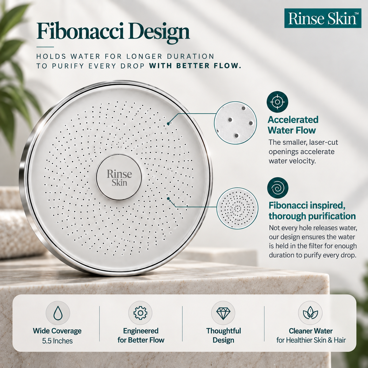 RINSE LUXURY FILTERED SHOWERHEAD